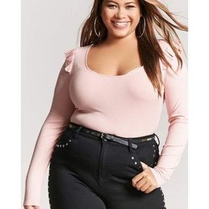 3x Forever21+ NWT pink ribbed knit top